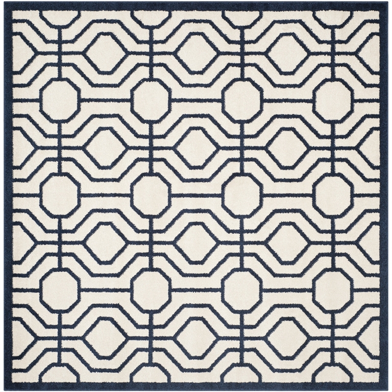 Pemberly Row Polypropylene Ivory Indoor Outdoor Rug - Square 7'