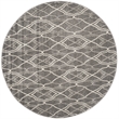 Pemberly Row Polypropylene Grey Indoor Outdoor Rug - Round 5'