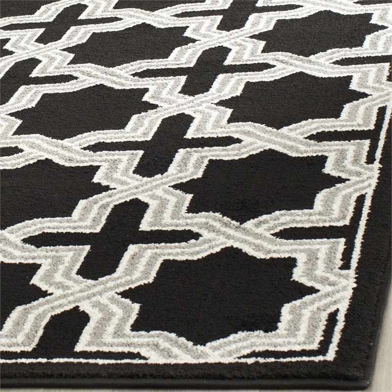 Pemberly Row Polypropylene Anthracite Indoor Outdoor Rug - 4' x 6'