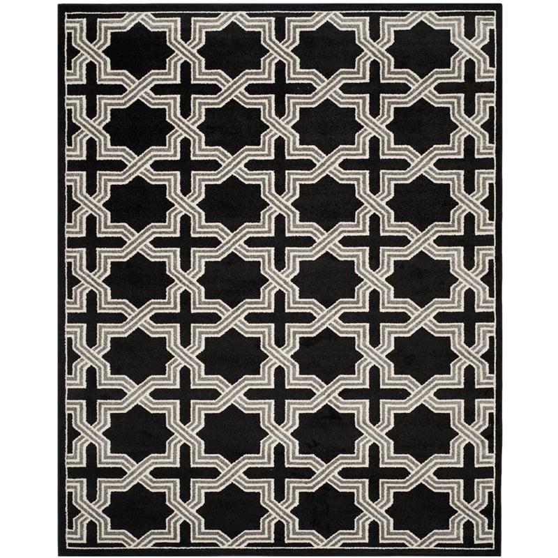 Pemberly Row Polypropylene Anthracite Indoor Outdoor Rug - 8' x 10'