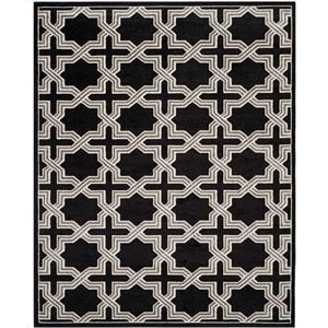 Pemberly Row Polypropylene Anthracite Indoor Outdoor Rug - 9' x 12'