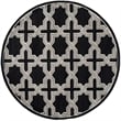 Pemberly Row Polypropylene Anthracite Indoor Outdoor Rug - Round 7'