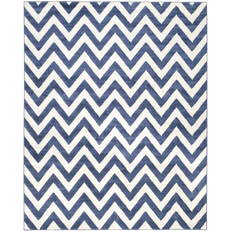 Pemberly Row Polypropylene Navy Indoor Outdoor Rug - 8' x 10'