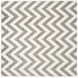 Pemberly Row Polypropylene Dark Grey Indoor Outdoor Rug - Square 7'
