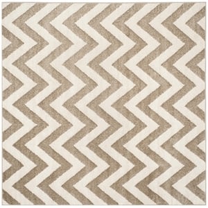Pemberly Row Polypropylene Wheat Indoor Outdoor Rug - Square 7'