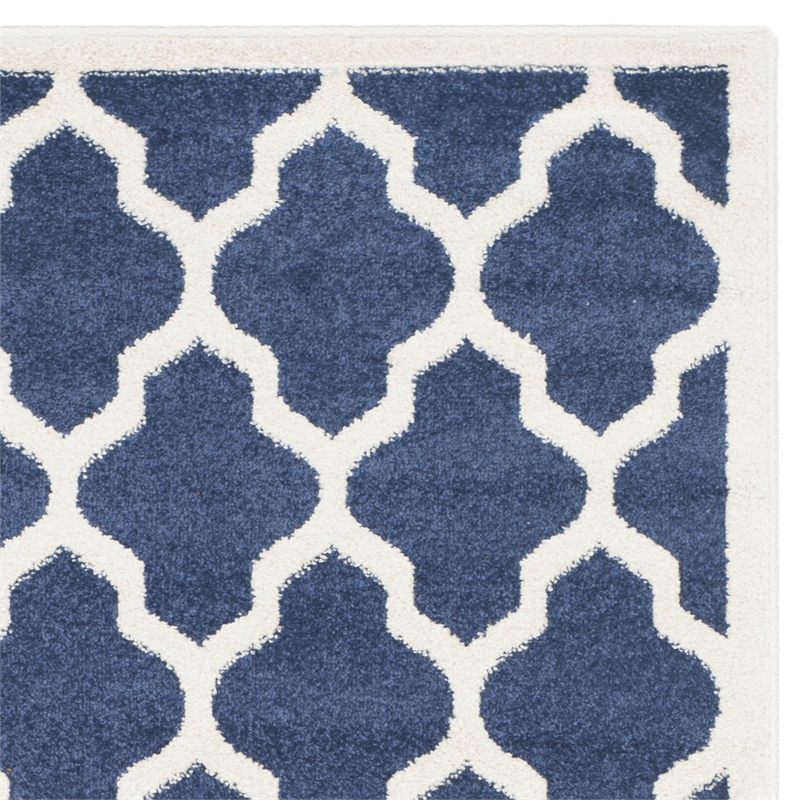 Pemberly Row Polypropylene Navy Indoor Outdoor Rug - 2'3