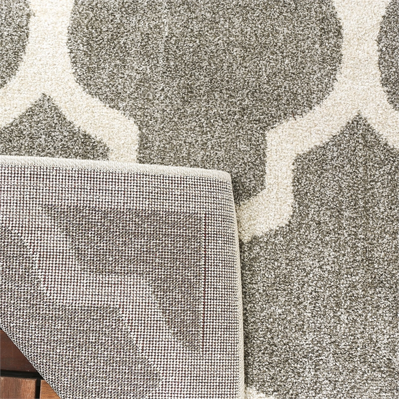 Pemberly Row Polypropylene Dark Grey Indoor Outdoor Rug - Square 5'