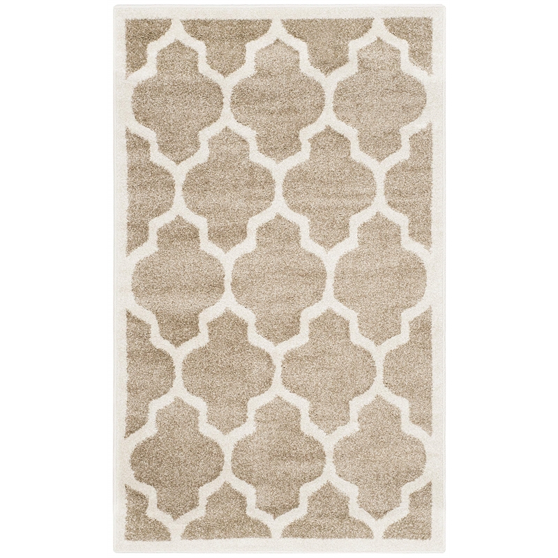 Pemberly Row Polypropylene Wheat Indoor Outdoor Rug - 3' x 5'