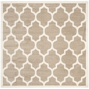 Pemberly Row Polypropylene Wheat Indoor Outdoor Rug - Square 7'