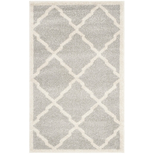 Pemberly Row Polypropylene Light Grey Indoor Outdoor Rug - 2'6&quot x 4'