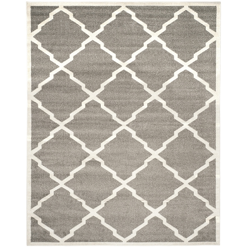 Pemberly Row Polypropylene Dark Grey Indoor Outdoor Rug - 8' x 10'