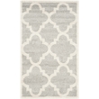 Pemberly Row Polypropylene Light Grey Indoor Outdoor Rug - 3' x 5'