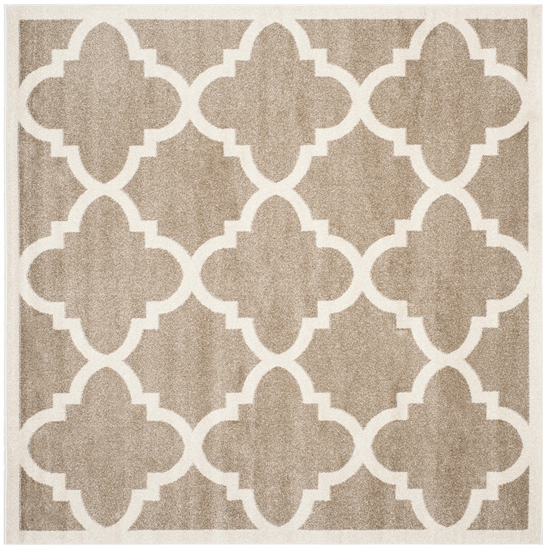 Pemberly Row Polypropylene Wheat Indoor Outdoor Rug - Square 7'