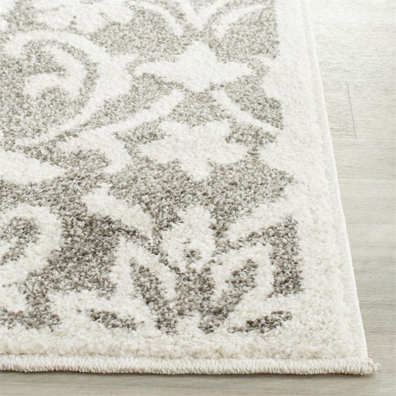 Pemberly Row Polypropylene Dark Grey Indoor Outdoor Rug - Runner 2'3