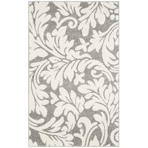 Pemberly Row Polypropylene Dark Grey Indoor Outdoor Rug - Runner 2'6&quot x 4'