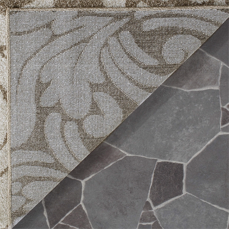 Pemberly Row Polypropylene Wheat Indoor Outdoor Rug - Square 7'