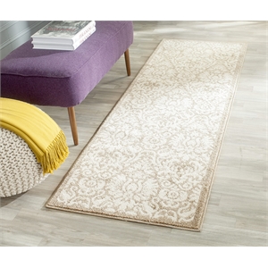 Pemberly Row Polypropylene Wheat Indoor Outdoor Rug - Runner 2'3&quot x 11'