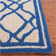 Pemberly Row Contemporary Polypropylene 4' X 6' Rug in Ivory Blue
