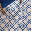 Pemberly Row Contemporary Polypropylene 8' X 10' Rug in Ivory Blue