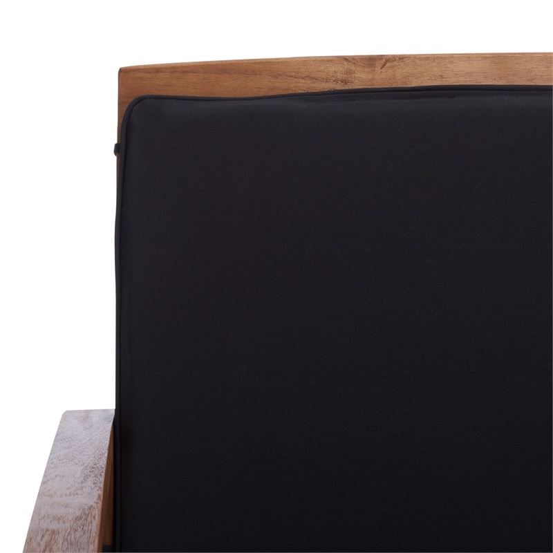 Pemberly Row Transitional Wood 4Pc Outdoor Set in Natural / Black