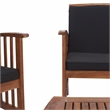 Pemberly Row Transitional Wood 4Pc Outdoor Set in Natural / Black
