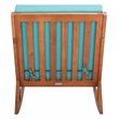 Pemberly Row Contemporary Wood Rocking Chair in Natural / Aqua