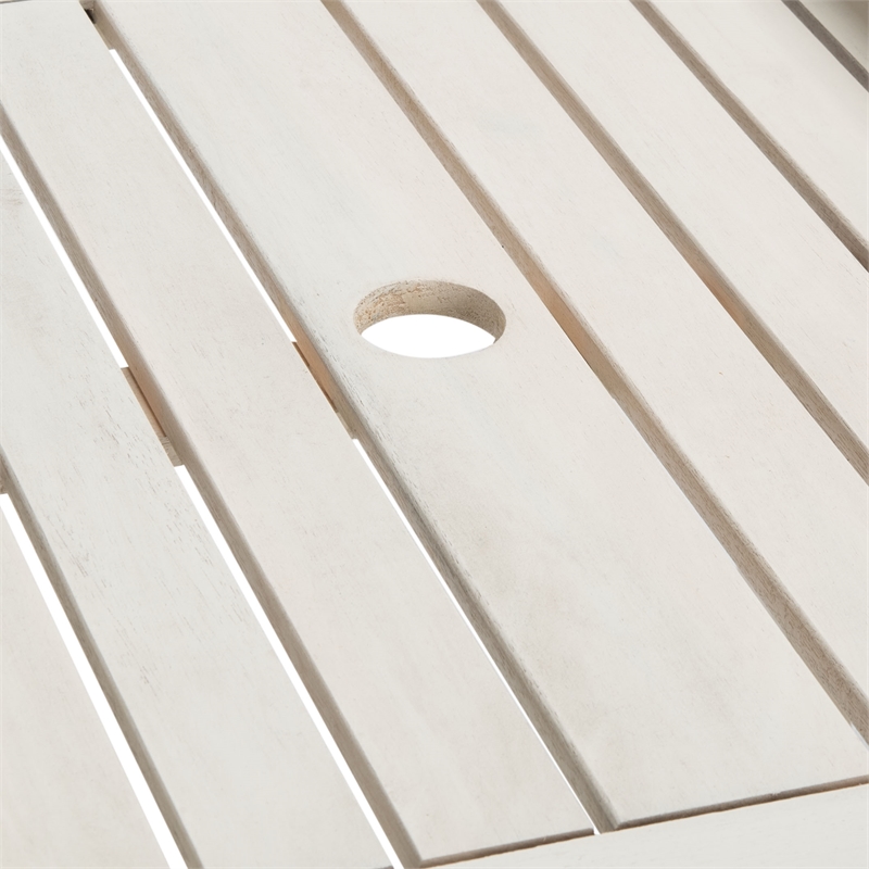 Pemberly Row Contemporary Wood Twin Seat Bench in White Finish