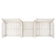 Pemberly Row Contemporary Wood Twin Seat Bench in White Finish