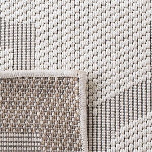 Pemberly Row Polypropylene 6'7&quot Square Rug in Ivory and Light Gray