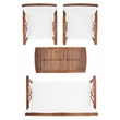 Pemberly Row Transitional Wood 4 Piece Outdoor Set in Natural / Beige