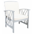 Pemberly Row Transitional Wood 4Pc Outdoor Set in Gray / Beige