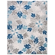Pemberly Row Contemporary Polypropylene 8' x 10' Rug in Gray and Blue