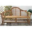 Pemberly Row Contemporary Classic Garden Bench in Teak Finish