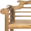 Pemberly Row Contemporary Classic Garden Bench in Teak Finish