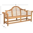 Pemberly Row Contemporary Classic Garden Bench in Teak Finish