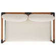 Pemberly Row Mid-Century Metal and Wood Patio Sofa in Black / White
