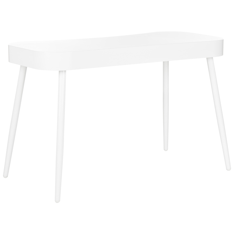 Pemberly Row Contemporary Wood and Iron Desk in White Finish