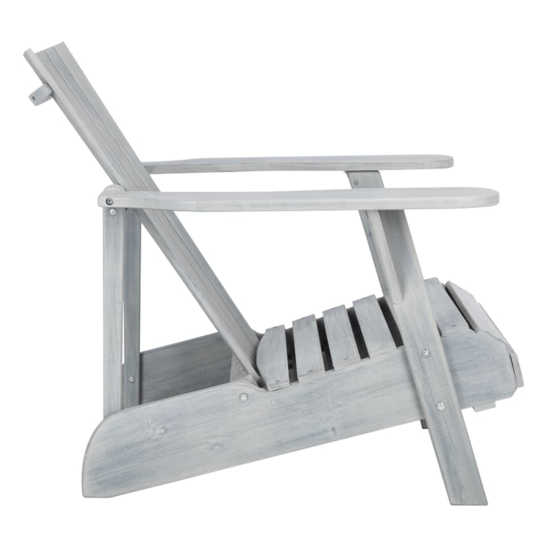 Pemberly Row Farmhouse Wood Adirondack Chair in Ash/Gray Finish