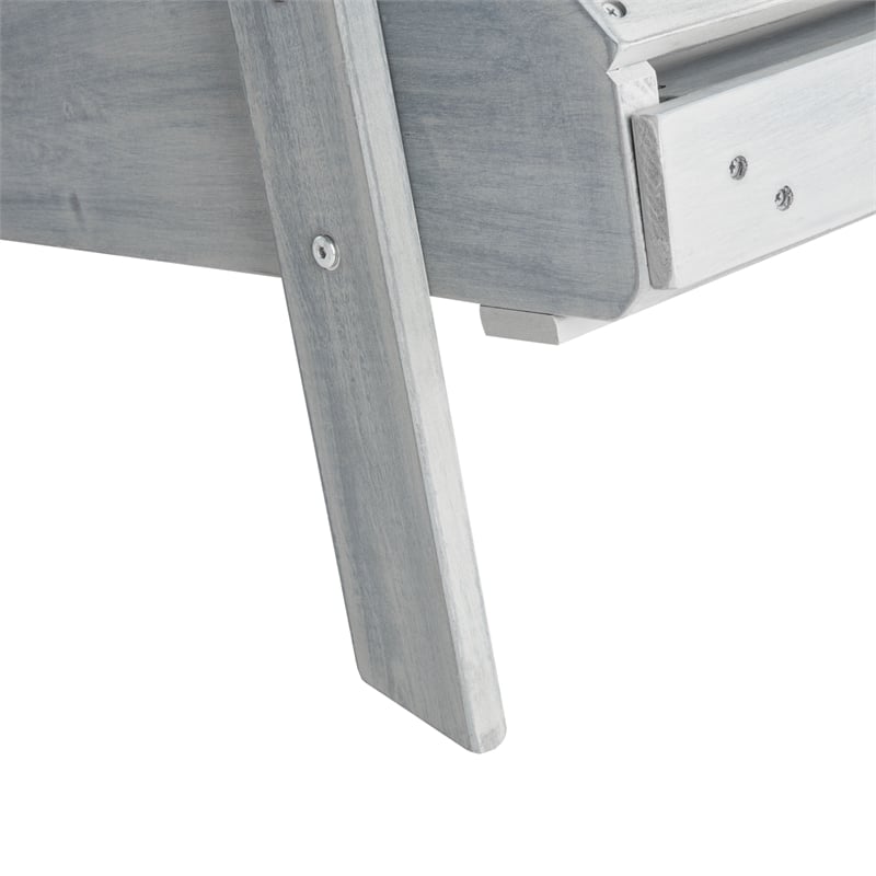 Pemberly Row Farmhouse Wood Adirondack Chair in Ash/Gray Finish