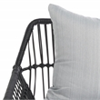 Pemberly Row Coastal Wood and Metal 4Pc Living Set in Black / Gray