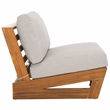 Pemberly Row Acacia Wood and Polyester Lounge Chairs Set of 2 in Natural / Gray