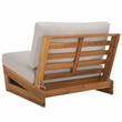 Pemberly Row Acacia Wood and Polyester Lounge Chairs Set of 2 in Natural / Gray