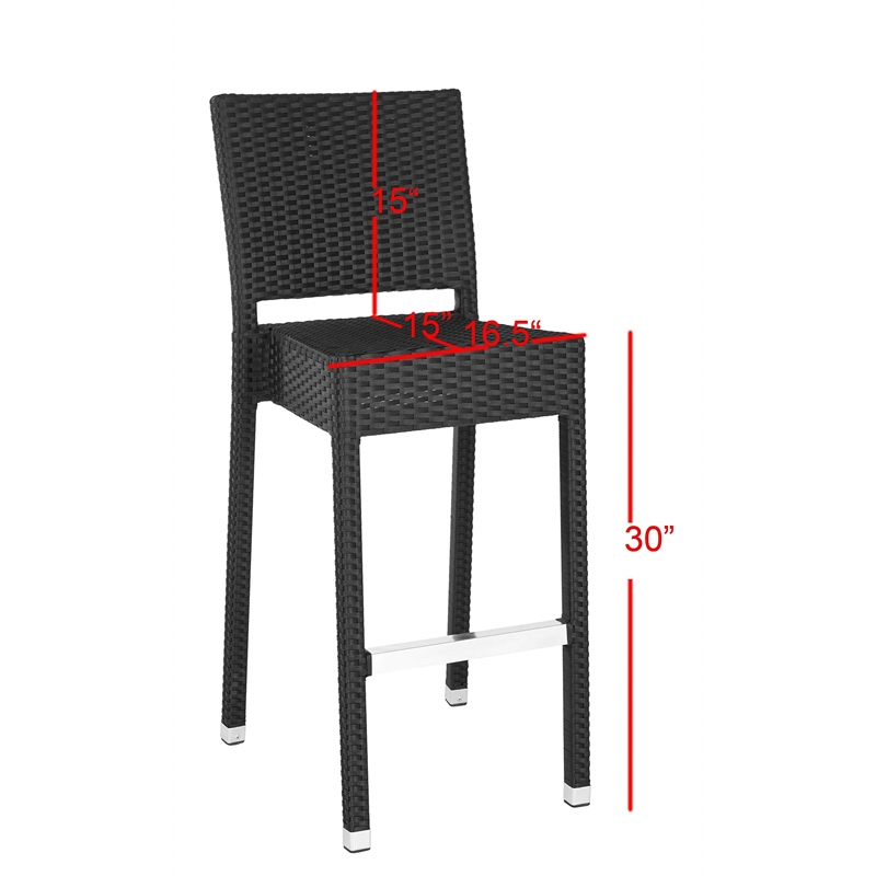 Pemberly Row Indoor-Outdoor Barstool for Patio or Kitchen Counter