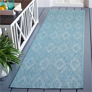 Pemberly Row Contemporary 2'3&quot x 10' Hallway Runner Rug in Vibrant Aqua