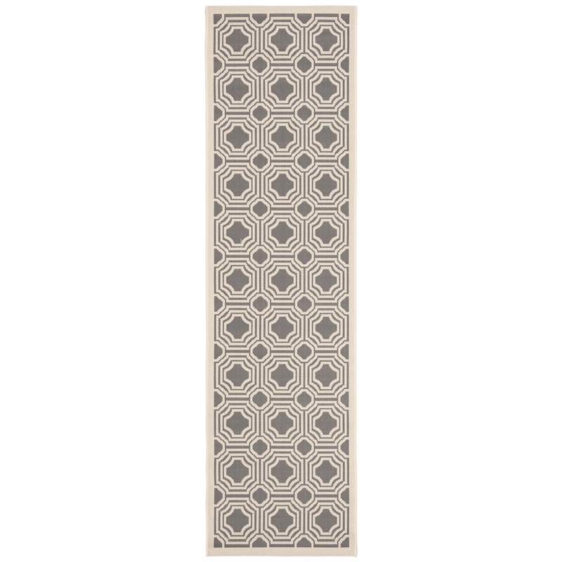 Pemberly Row Contemporary Anthracite Indoor Outdoor Runner Rug 2'3