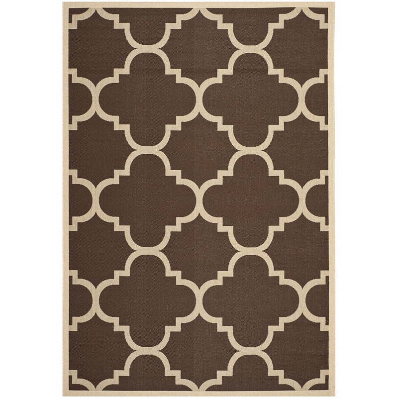 Pemberly Row Dark Brown Indoor Outdoor Area Rug 6'7