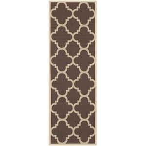 Pemberly Row Dark Brown Indoor Outdoor Runner Rug 2'3&quot x 10' for Home