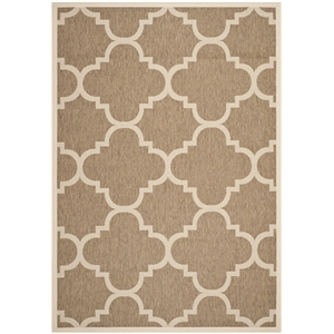 Pemberly Row Brown Indoor Outdoor Area Rug 6'7&quot x 9'6&quot for Home Decor