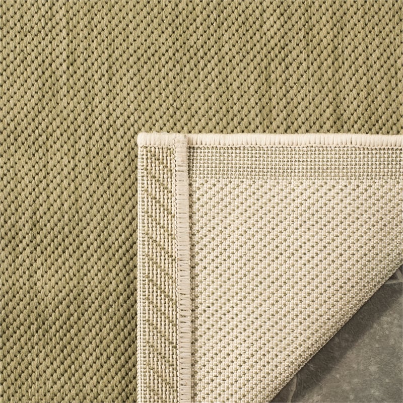 Pemberly Row Green Indoor Outdoor Runner Rug 2'3