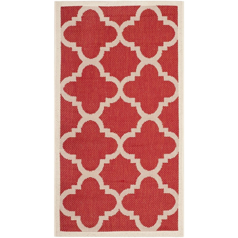Pemberly Row Red Indoor Outdoor Accent Rug 2' x 3'7
